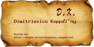 Dimitrievics Koppány névjegykártya